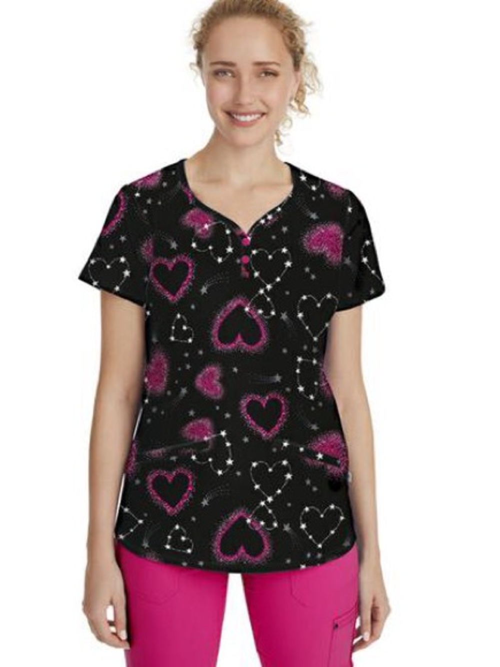 Women's heart scrub top